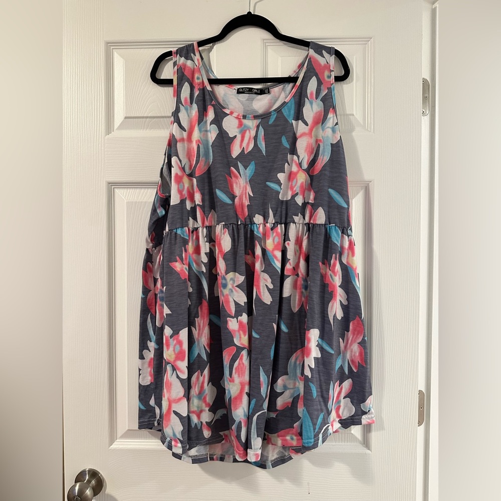 4XL Floral Tank